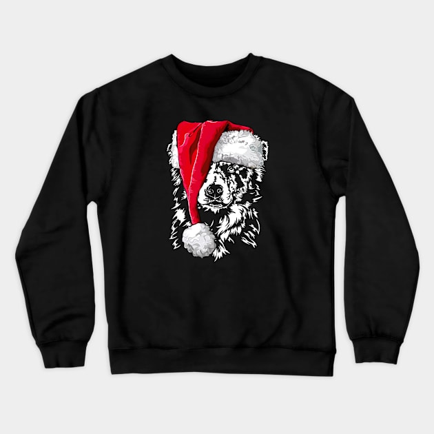 Funny Border Collie Santa Christmas dog mom Crewneck Sweatshirt by wilsigns